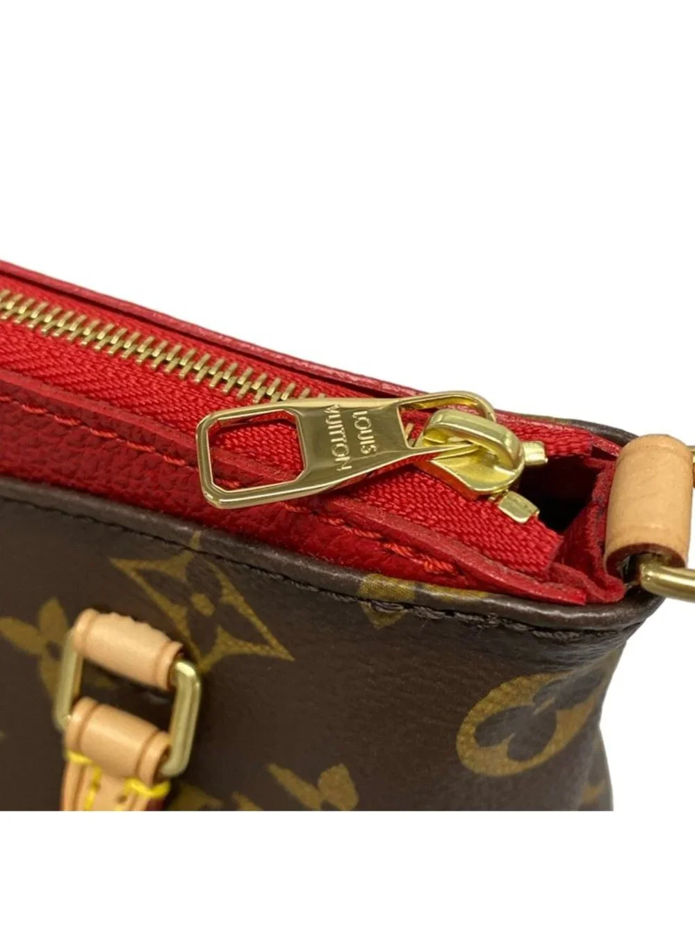 Louis Vuitton Shoulder Bag Monogram Nano Pallas Cerise Leather